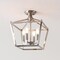 Jonathan Y Plains 12" 4-Light Modern Farmhouse Metal Open-Frame Pagoda LED Semi Flush Mount Mini Lantern, Nickel JYL7610D - alternate 4
