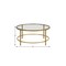 Homeroots 36" Gold And Clear Glass Round Coffee Table 493311 - alternate 3