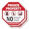 Signmission Private Property No Trespassing Sol, 10 inch X 10 inch, Aluminum Metal Signs, 2PK OC-A-2PACK-10-141 - alternate 1