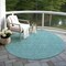 Homeroots 8' Teal Blue Black And Ivory Round Geometric Washable Indoor Outdoor Area Rug 596772 - alternate 5