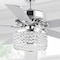 Jonathan Y Kristie 52" 3-Light Crystal/Metal Modern Glam Drum LED Ceiling Fan With Remote, Chrome JYL9709A - alternate 5