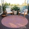 Homeroots 8' Purple And Copper Round Abstract Washable Indoor Outdoor Area Rug 599834 - alternate 4