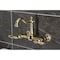 Kingston Brass Two-Handle Wall Mount Bridge Kitchen Faucet, Polished Brass KS1262AL - alternate 3