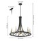 Jonathan Y Dante 30" 11-Light Transitional Modern Iron Adjustable Wagon Wheel LED Chandelier w/Downlight, Black/ JYL2506A - alternate 2