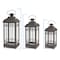 Homeroots Set of Three Black Distressed Geometric Glass And Metal Floor Lantern Candle Holders, 3PK 517567 - alternate 2