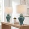 Jonathan Y Qin 22" Ceramic/Iron Classic Cottage LED Table Lamp, Jade Green, 2PK JYL6602A-SET2 - alternate 4