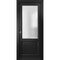Sartodoors Sliding French Pocket Door with, Lucia 22 Matte Black with Frosted Glass, Kit Trims Rail Hardware LUCIA22PD-BLK-18 - alternate 1