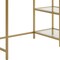 Homeroots 42" Clear and Gold Glass and Metal Computer Desk 516427 - alternate 2