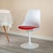 Fabulaxe Mid-Century Modern White Tulip Side Chair with Red Cushioned Seat - Stylish and QI004628.RD.2 - alternate 4