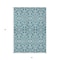 Homeroots 5' X 8' Teal Blue And Ivory Damask Washable Indoor Outdoor Area Rug 595194 - alternate 3