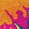 Homeroots 8' Pink Orange And Blue Round Abstract Washable Indoor Outdoor Area Rug 613640 - alternate 2