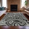 Homeroots 3' X 5' Black And Ivory Geometric Washable Indoor Outdoor Area Rug 631371 - alternate 3