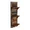 Homeroots 34" Brown And Multi Patina Reclaimed Wood Wall Mounted Shelf With Hooks 522823 - alternate 3