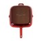 Megachef 11 Inch Square Enamel Cast Iron Grill Pan with Matching Grill Press in Red with Press MG-GS28AR - alternate 3