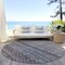 Homeroots 8' Brown Black And Brick Red Round Striped Washable Indoor Outdoor Area Rug 605689 - alternate 4