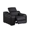Homeroots 41" Black Italian Leather Wall Hugger Recliner With USB 634538 - alternate 3