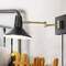 Jonathan Y Hygge 16" Swing Arm 1-Light Modern Midcentury Iron USB Charging Port LED Sconce, Black/Brass Gold JYL1302B - alternate 3