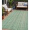 Homeroots 5' X 8' Aqua Beige And Teal Blue Striped Washable Indoor Outdoor Area Rug 616401 - alternate 1