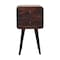 Homeroots 22" Walnut Solid Wood Square Two Drawer Nightstand 651535 - alternate 5