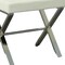 Homeroots 20in Off White and Silver Tufted Faux Leather and Metal Upholstered Bench 733244 - alternate 4