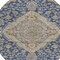 Homeroots 8' Navy Blue Beige And Brown Round Oriental Washable Indoor Outdoor Area Rug 605255 - alternate 3