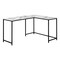Homeroots 58" White and Black Faux Marble Wood And Metal Corner Computer Desk 489871 - alternate 1