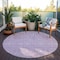 Homeroots 8' Lavender Lilac And Ivory Round Floral Washable Indoor Outdoor Area Rug 582358 - alternate 4