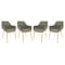 Leisuremod Markley Modern Leather Dining Arm Chair with Gold Metal Legs, Olive Green, 4PK ECG26G4 - alternate 1