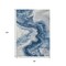 Homeroots 8' X 10' Navy Blue And Silver Abstract Washable Indoor Outdoor Area Rug 618337 - alternate 3