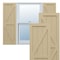 Ekena Millwork True Fit PVC Two Equal Panel Farmhouse Fixed Mount Shutters w/ Z-Bar, Natural Twine , 18W x 63H, PR TFP102FH18X063NT - alternate 1