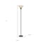 Homeroots 71" Bronze Torchiere Floor Lamp With Beige Frosted Glass Dome Shade 526241 - alternate 2