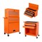 Homeroots 15" Orange Multi-Tier Steel Rolling Cabinet With Lid 714589 - alternate 2