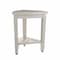 Homeroots Compact Teak Corner Shower Stool With Shelf In Whitewash Finish 376706 - alternate 3