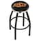 Holland Bar Stool Co 30" Blk Wrinkle Oklahoma State Swivel Bar Stool, Chrome Ring L8B2C30OKStUn - alternate 1