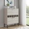 Homeroots 43in Light Gray and Black Wood Bar Cabinet With Two Doors 535083 - alternate 2