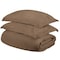 Homeroots Taupe Twin Cotton Blend 300 Thread Count Washable Duvet Cover Set 528294 - alternate 1