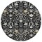 Homeroots 8' Black Ivory And Gray Round Oriental Washable Indoor Outdoor Area Rug 598024 - alternate 2