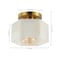 Jonathan Y Tessa 8" 1-Light Modern Contemporary Alabaster/Iron Hexagonal LED Semi Flush Mount, White Marbling/Br JYL1204A - alternate 5