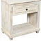 Homeroots 28" White Solid Wood Distressed One Drawer Nightstand 555413 - alternate 3