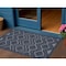 Homeroots 2' X 4' Navy Blue And Ivory Geometric Indoor Outdoor Area Rug 573841 - alternate 2