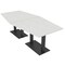 Skutchi Designs Hexagon Conference Table With Power Unit, 48 in W, 96 in L, White HAR-HEX.IR-48X96-DOU.BK-WA7976-NA - alternate 1