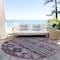 Homeroots 8' Purple Plum And Gray Round Tribal Washable Indoor Outdoor Area Rug 615424 - alternate 3