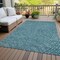 Homeroots 9' X 12' Teal Blue Gray And Ivory Polka Dot Washable Indoor Outdoor Area Rug 599092 - alternate 3