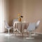 Fabulaxe Mid-Century Modern White Tulip Side Chair with Grey Cushioned Seat - Stylish and QI004628.GY.2 - alternate 2