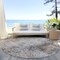 Homeroots 8' Ivory Blue And Copper Round Abstract Washable Indoor Outdoor Area Rug 605845 - alternate 3