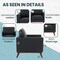 Leisuremod Chester Modern Leather Accent Armchair with Birch Wood Base, Black CS33BL-L - alternate 2