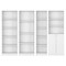 Homeroots Set of Four White Wood Seventeen Tier Modular Bookcase with Two Doors, 4PK 546634 - alternate 1
