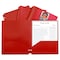 C-Line Products Two-Pocket Heavyweight Poly Portfolio Folder with Three-Hole Punch, Red, 25PK 33934 - alternate 2