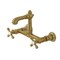 Kingston Brass Double-Handle Wall Mount Bathroom Faucet, Brushed Brass KS7257AX - alternate 1
