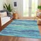 Homeroots 3' X 5' Turquoise Striped Washable Indoor Outdoor Area Rug 608130 - alternate 3